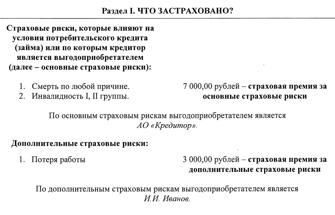 В этом примере помимо основных рисков есть еще дополнительный — потеря работы