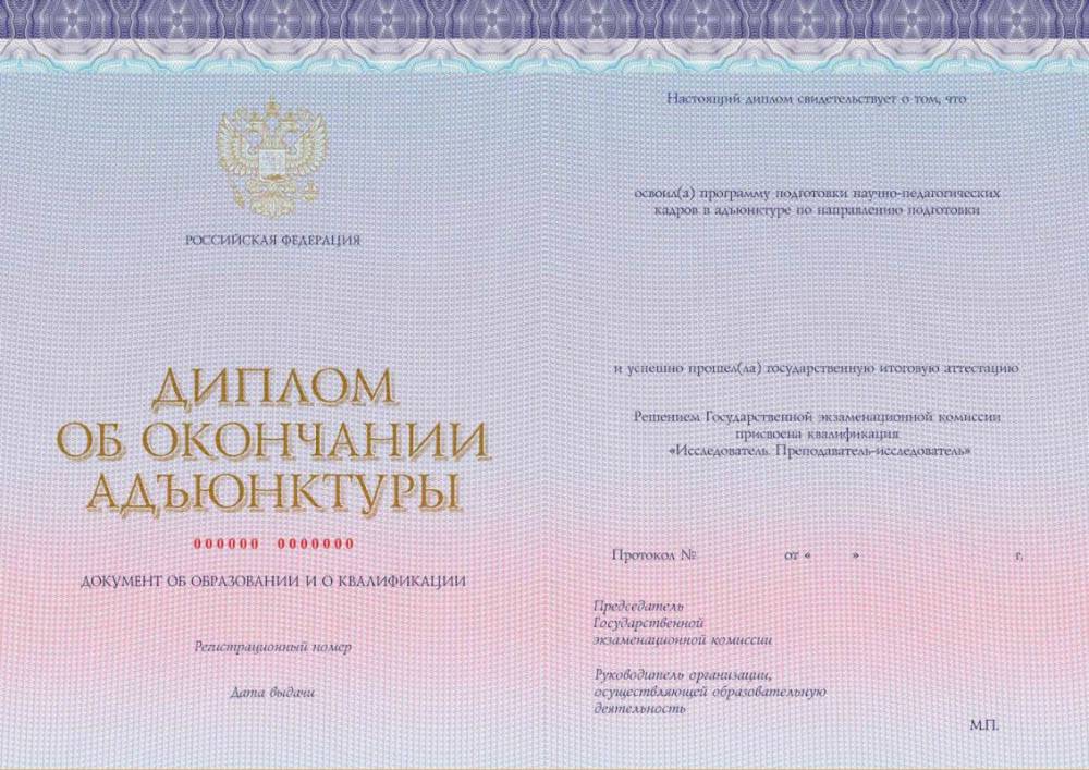 Диплом об окончании адъюнктуры выдают только военные вузы. Источник:&nbsp;kt-print.ru