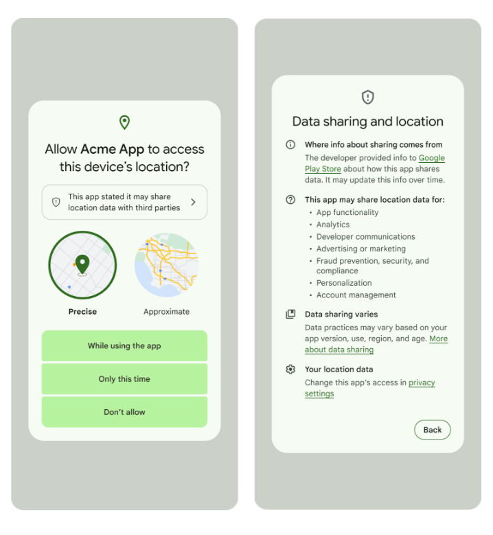 Android берет информацию об использовании данных из Google Play. Источник: android-developers.googleblog.com