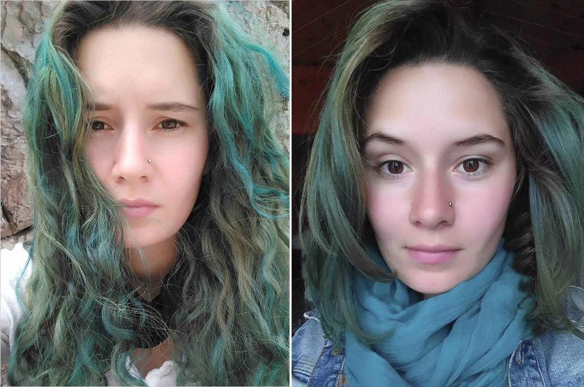 До и после. Второе фото я сделала через три дня после стрижки