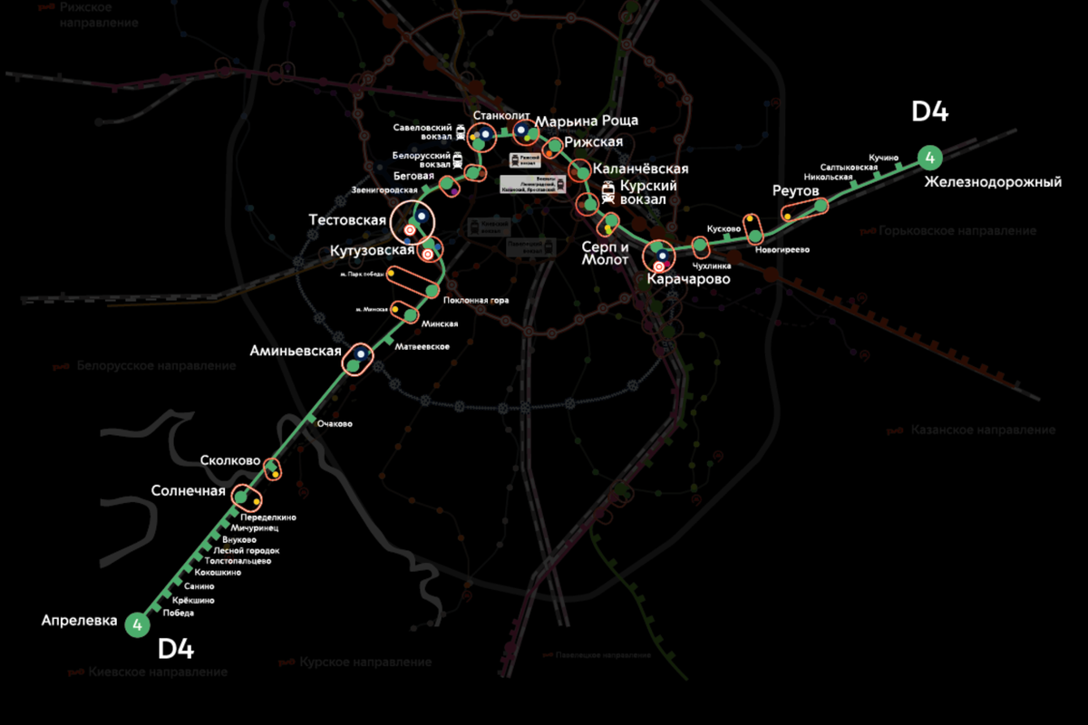 Карта москвы с ж д станциями