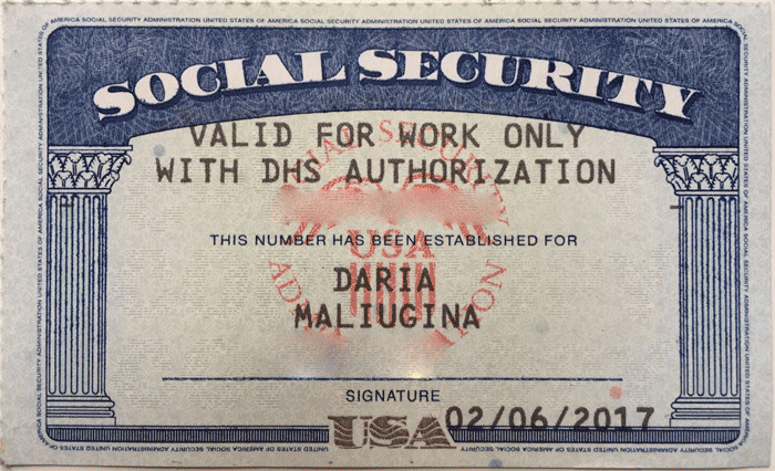 Так выглядит номер социального страхования — social security number