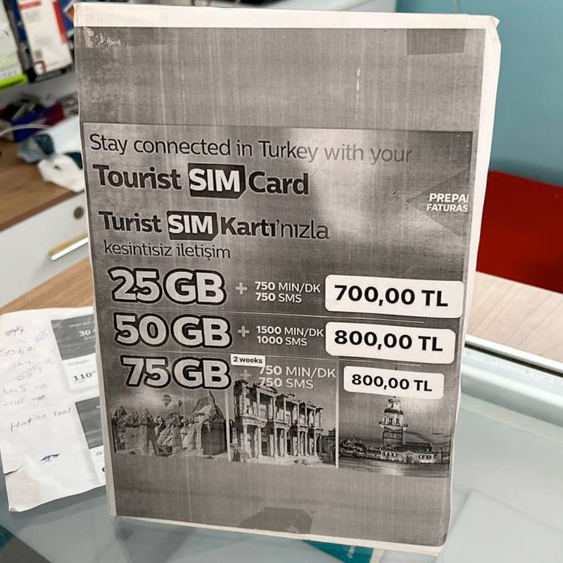 Самая дешевая туристическая симкарта Turk Telekom в апреле 2023&nbsp;года обойдется в 700 TRY
