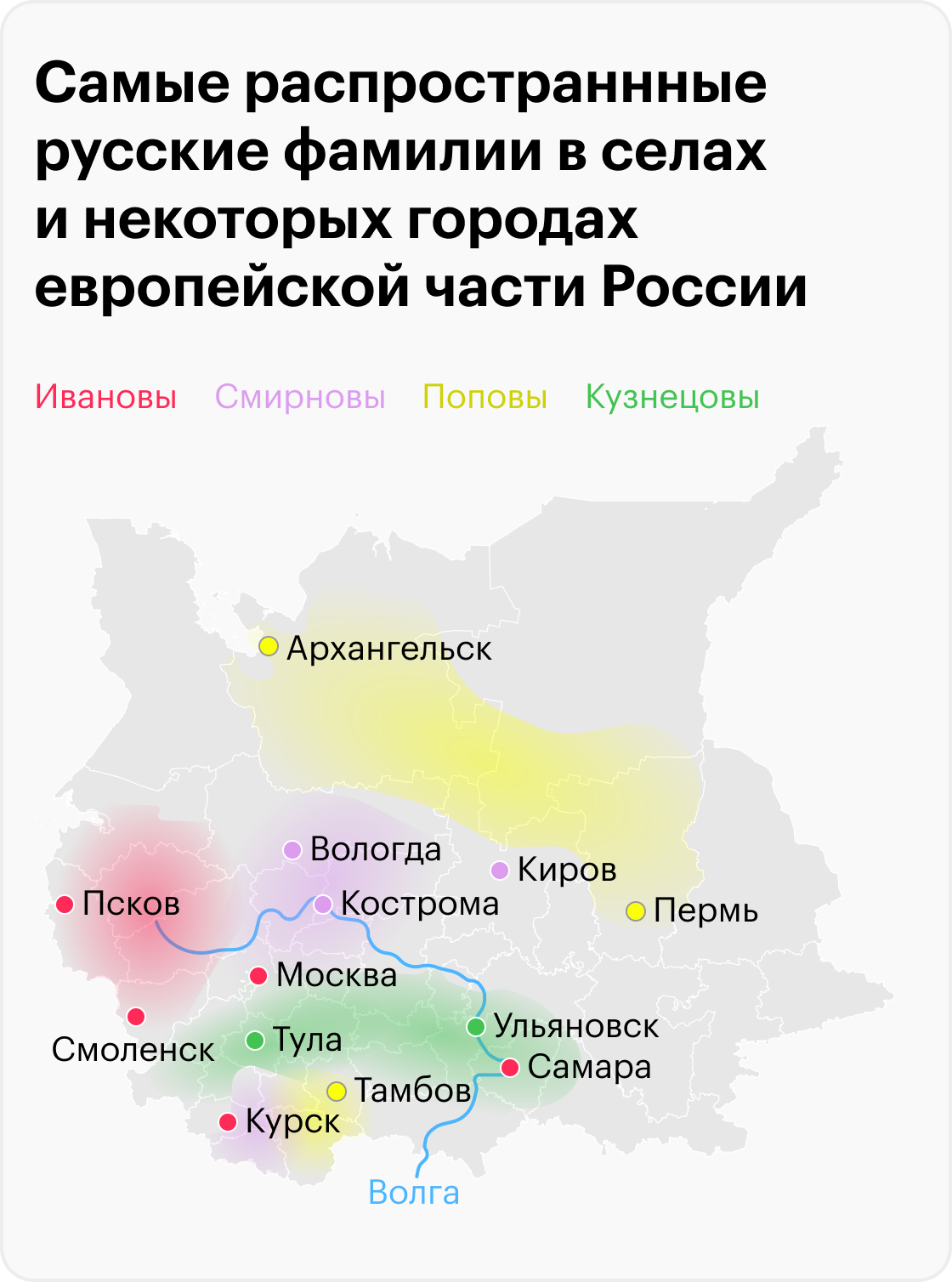 Самые распространенные фамилии в России