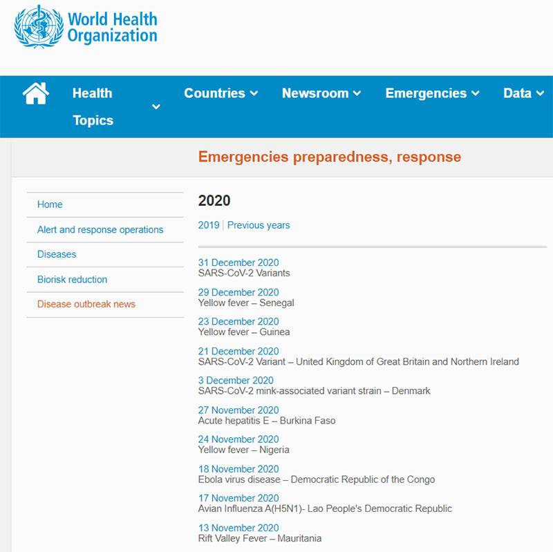 На странице ВОЗ публикуют данные о вспышках всех инфекционных заболеваний. Последняя вспышка холеры была в 2018&nbsp;году. Источник: who.int