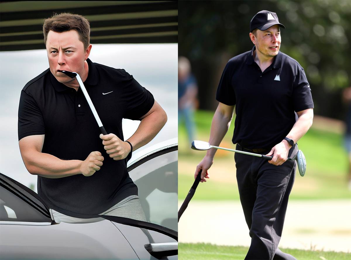 Илон Маск играет в гольф
