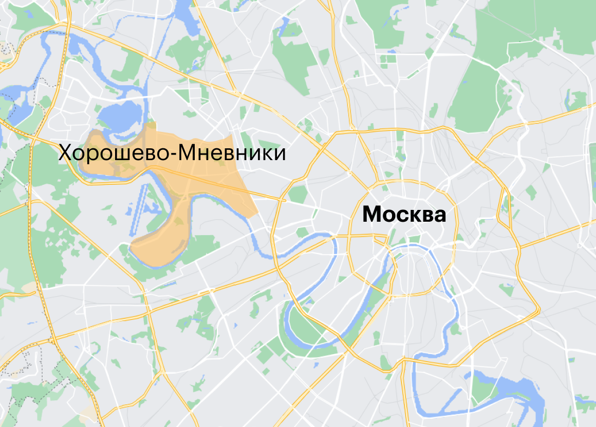 Мневники на карте москвы