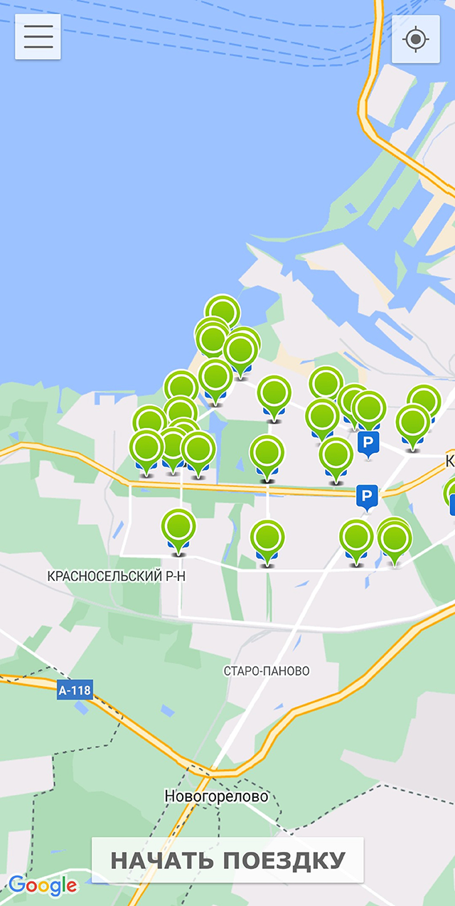 Карта парковок велосипедов сервиса SmartBike в&nbsp;Красносельском районе