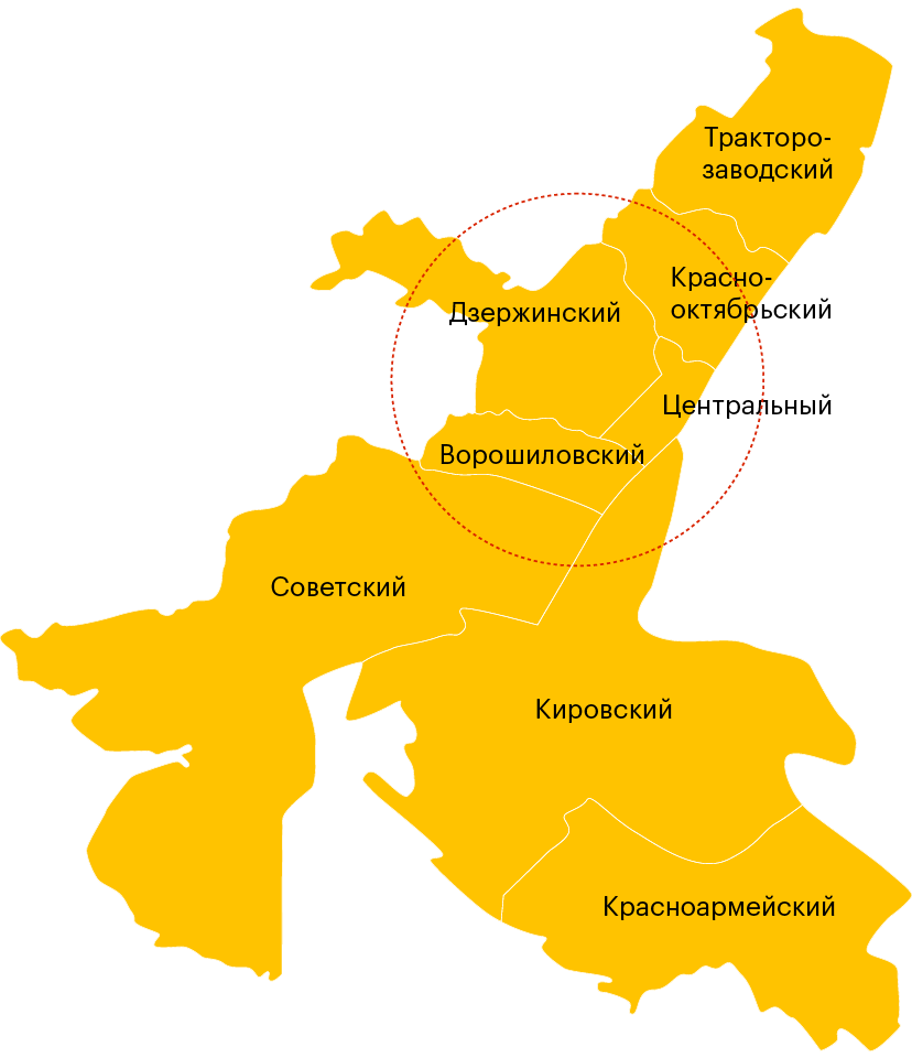 Карта волгограда по районам тракторозаводского района