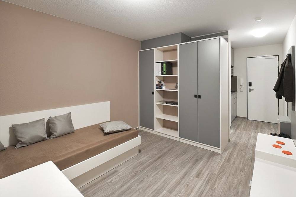 В частном общежитии тоже отличные условия, но цена — вдвое выше. Источник:  smartments-student.de