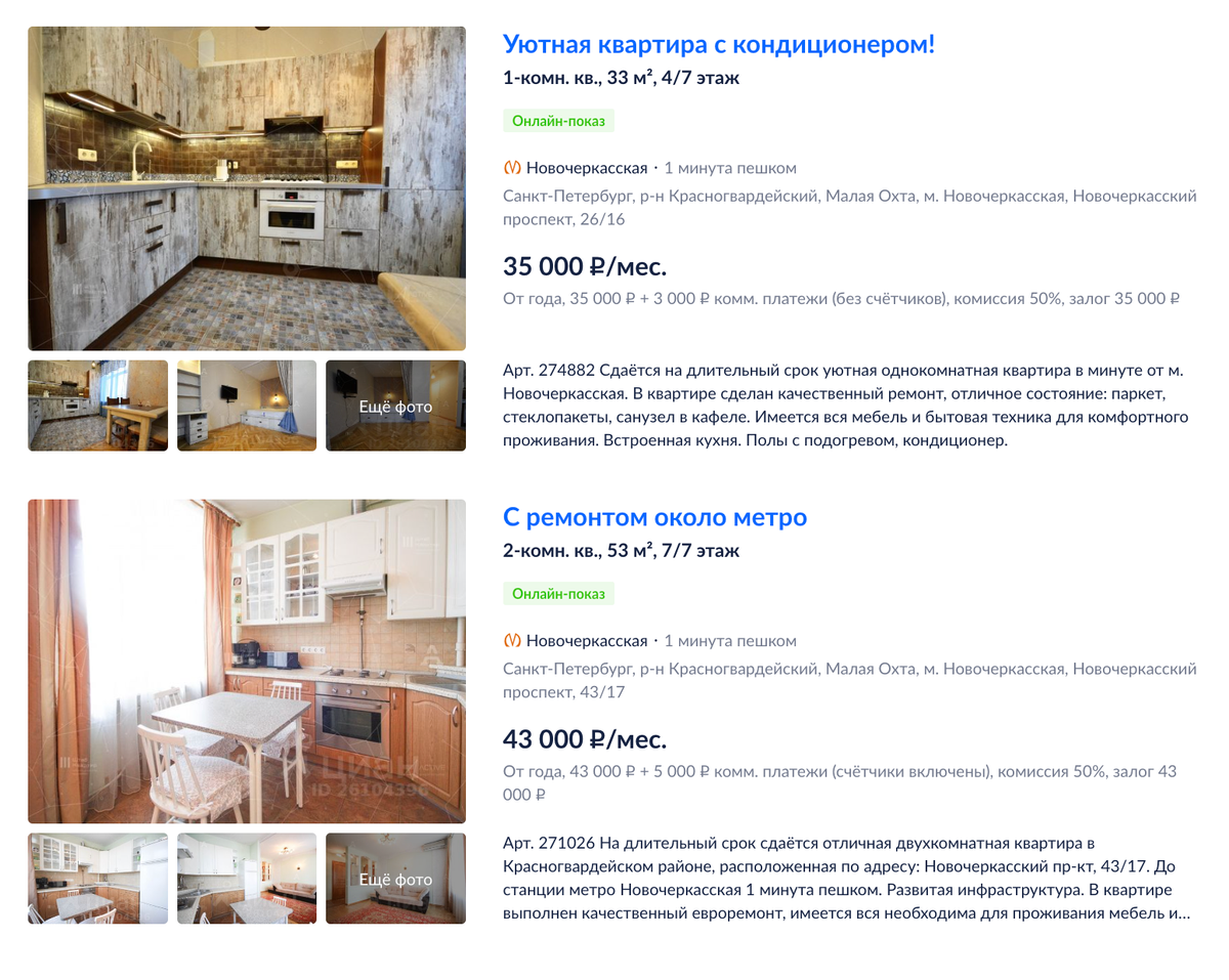 Цена на аренду квартир рядом с метро. Источник: cian.ru