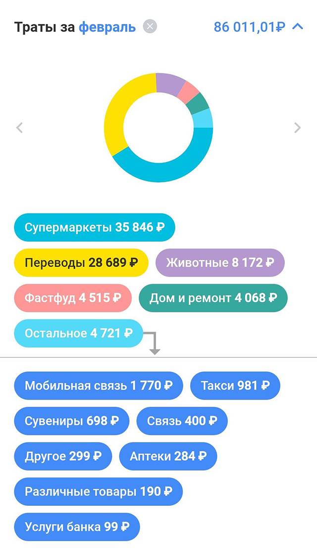 Мои траты за февраль