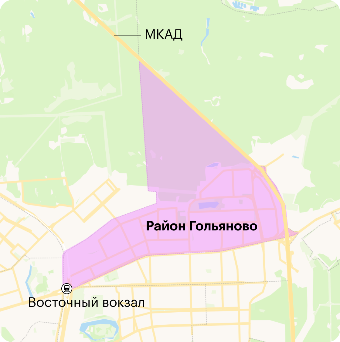 Район Гольяново находится в Восточном административном округе Москвы. Источник: yandex.ru