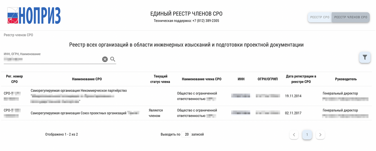 По ИНН проверила, что компания находится в едином реестре членов&nbsp;СРО. Источник: nopriz.ru
