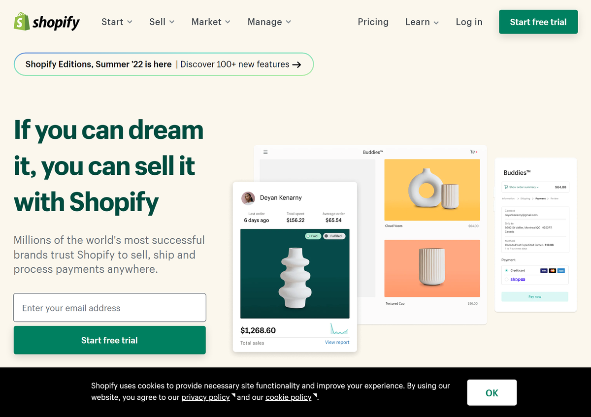 Мы уже привыкли на автомате нажимать «Ок» при&nbsp;запросе на файлы Cookie. Источник: shopify.com
