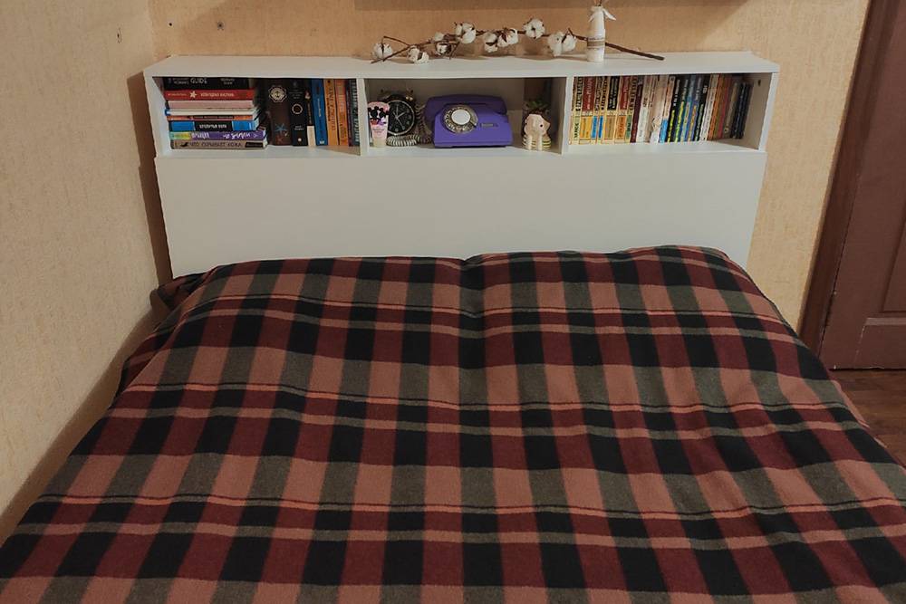 Вот эта кровать с полками, забитыми книгами. На новую квартиру мы ее вряд&nbsp;ли повезем