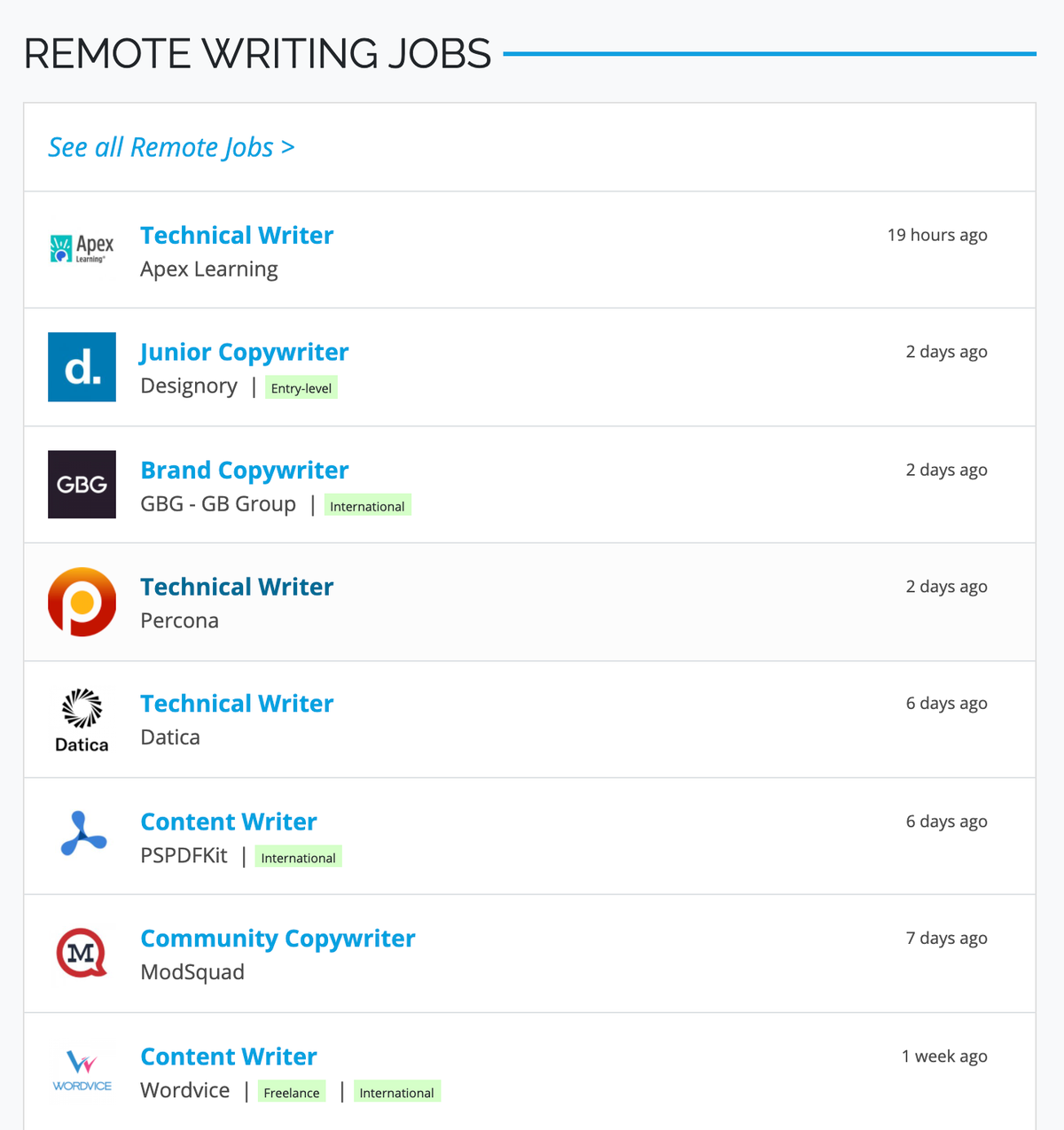 При&nbsp;поиске вакансий на remote.co можно не вписывать ключевое слово в поиск, а выбрать профессию из уже готового перечня