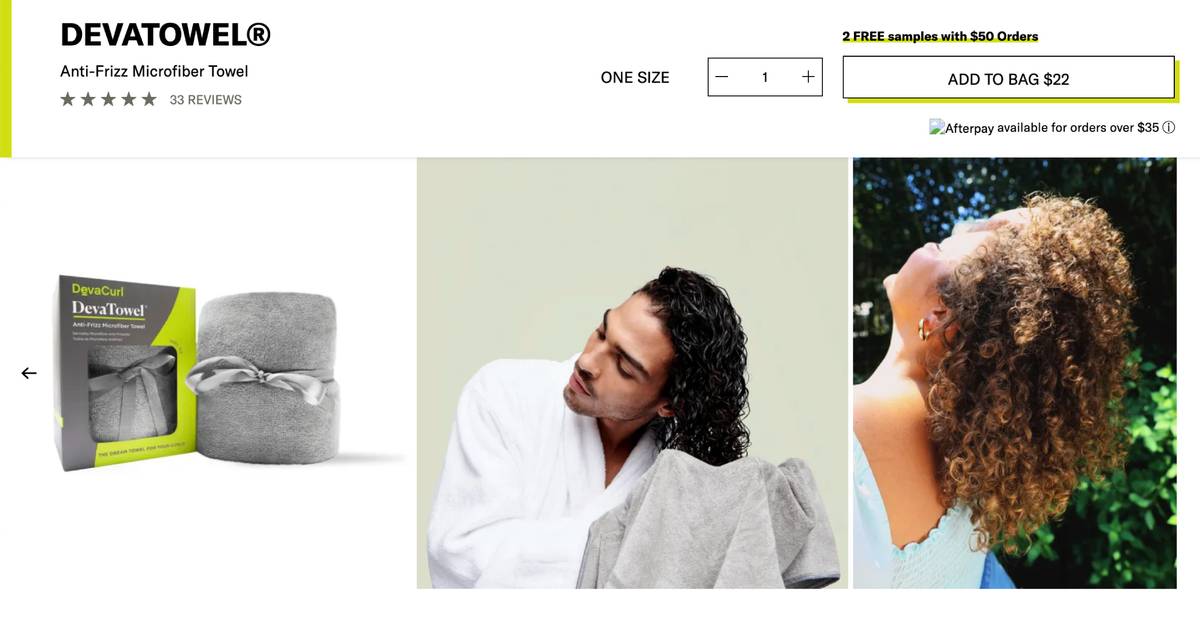 Похожие полотенца выпускают и некоторые бренды для&nbsp;кудрявых. Например, у DevaCurl такие стоят 22 $ (1389 <span class=ruble>Р</span>). Источник: devacurl.com