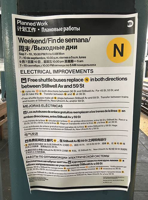 В Брайтон-Бич даже объявления в метро переведены на русский язык