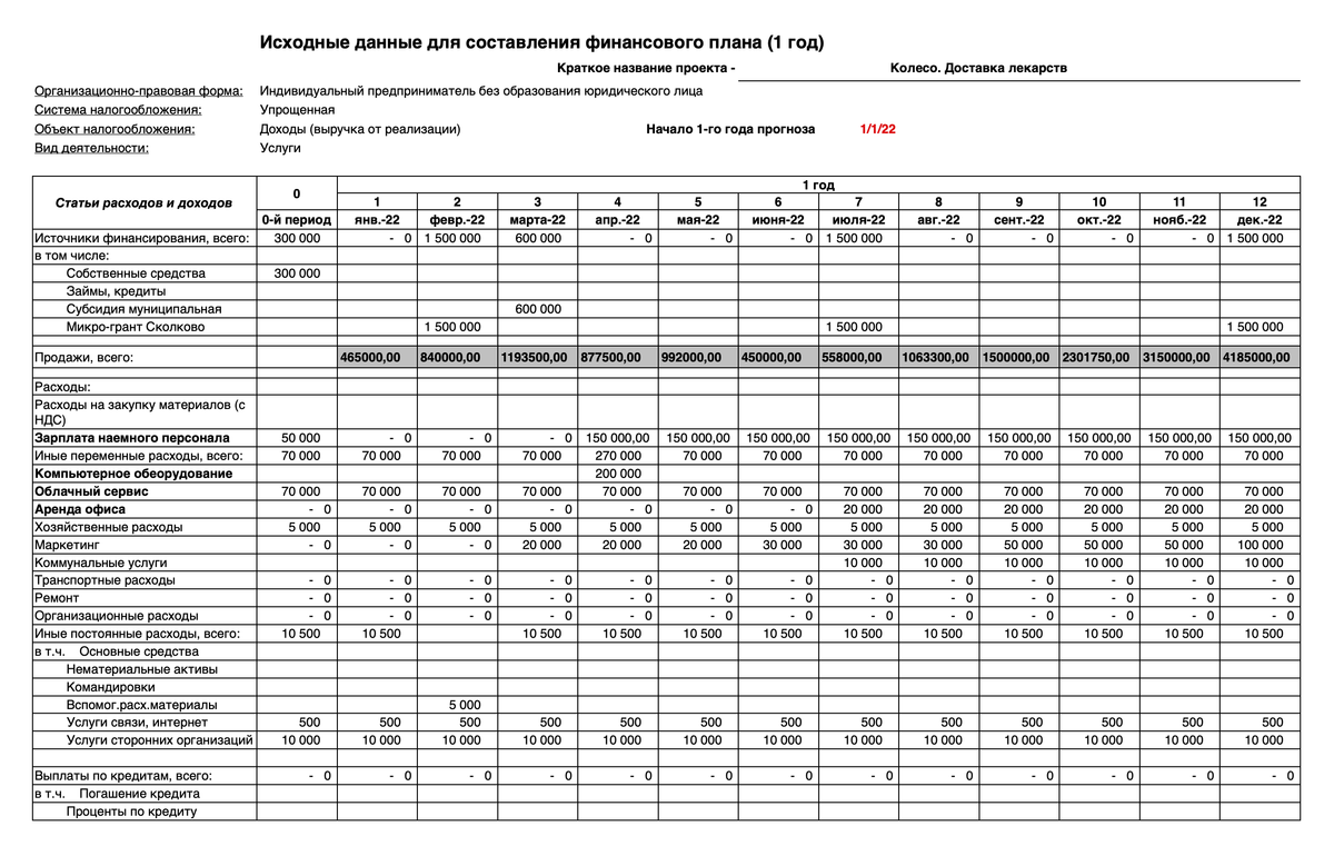 В бизнес-плане я указывала не только уже вложенные деньги, расходы и доходы, но и средства, которые только планировала получить из фонда «Сколково»