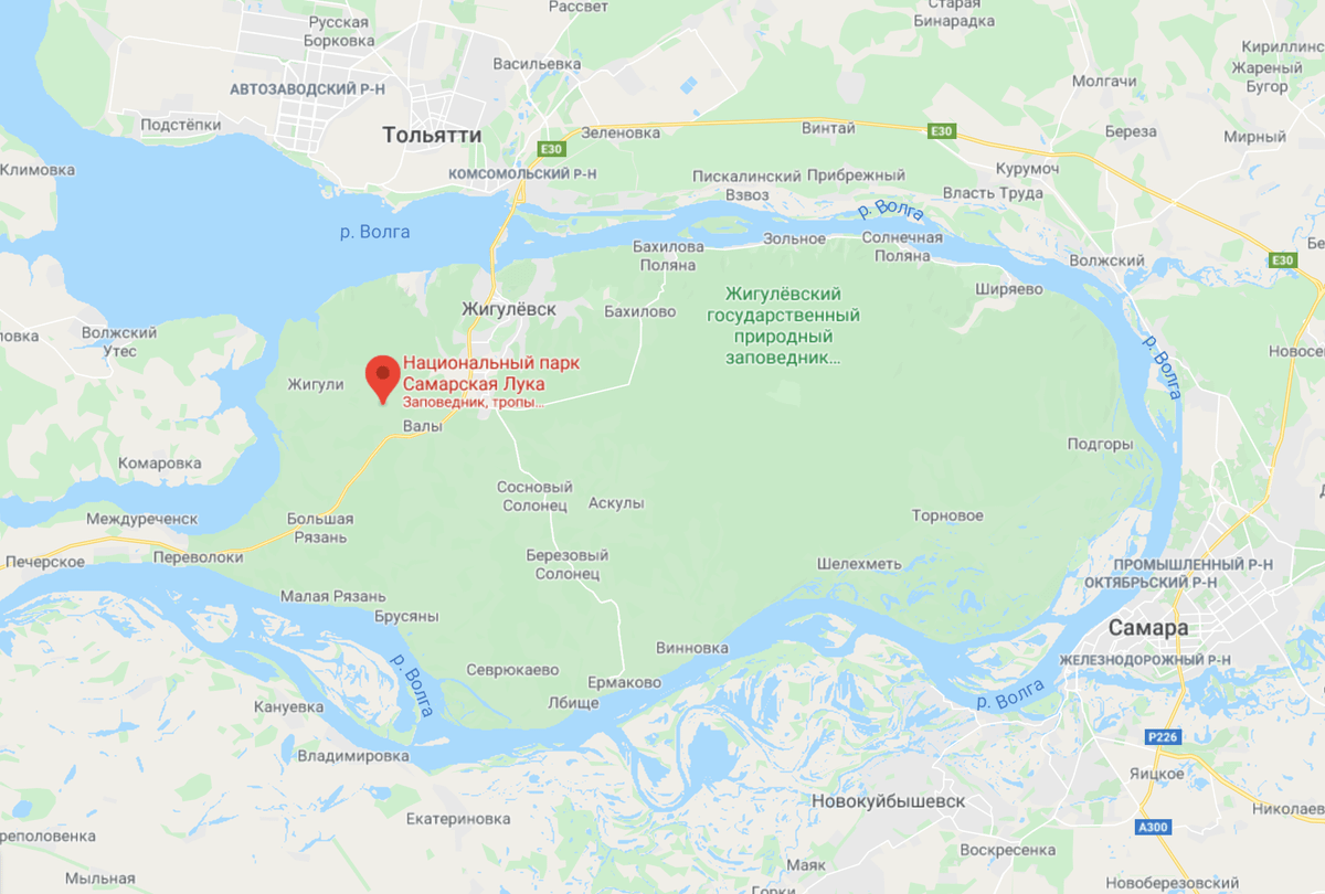 Карта самарской луки со спутника