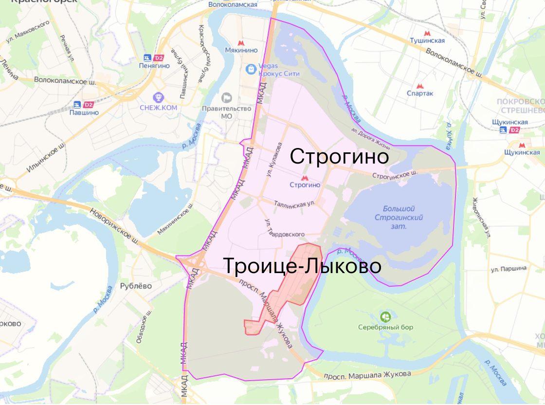 Карта строгино старая