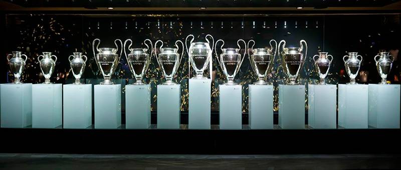 Коллекция кубков Лиги чемпионов мадридского «Реала». Источник: Real Madrid