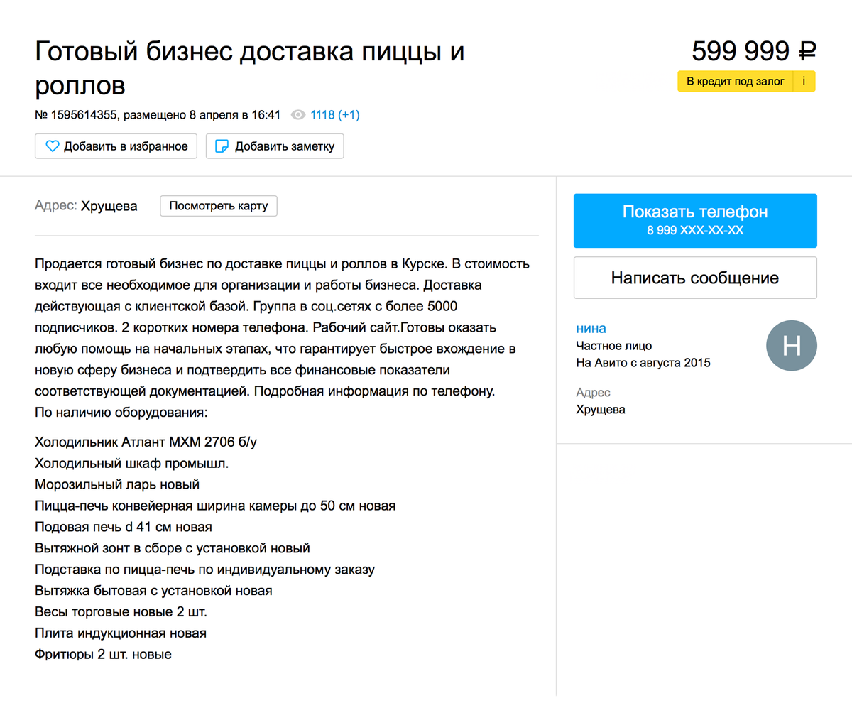 За 600 000 <span class=ruble>Р</span> можно купить небольшую пиццерию. Но будет ли она прибыльной — вопрос