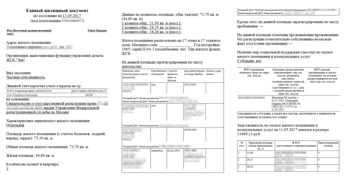 Выписка из домовой книги и лицевого счета образец