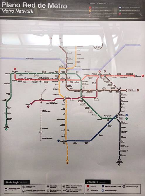Схема метрополитена Сантьяго