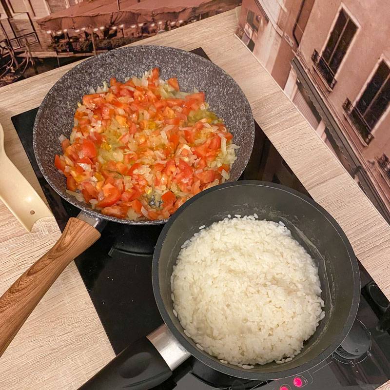 Рис и овощи, которые я позже объединю