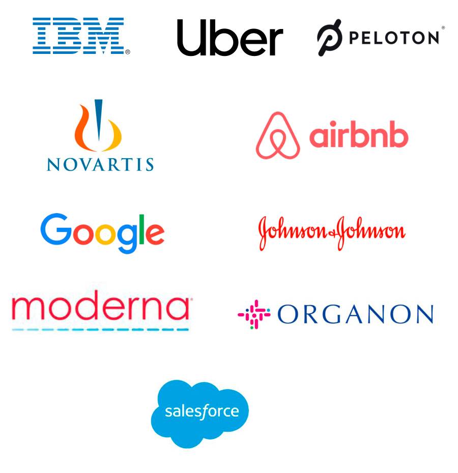 Логотипы корпоративных клиентов WeWork. Источник: презентация WeWork, слайд 12