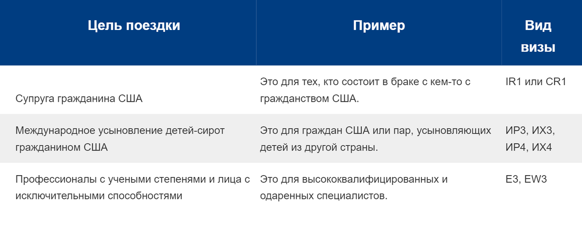 Виды иммиграционных виз в США. Источник: carmanfullerton.com