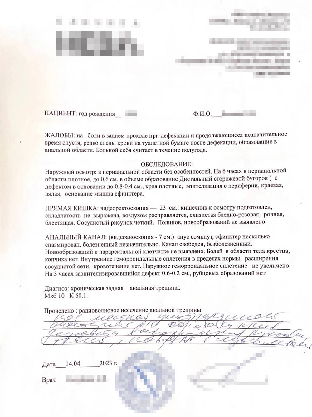 Как я удалила анальную трещину