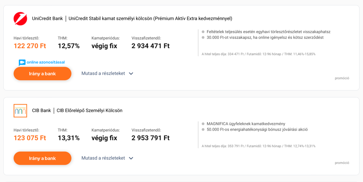 Калькулятор потребительских кредитов в банке «Юникредит»
