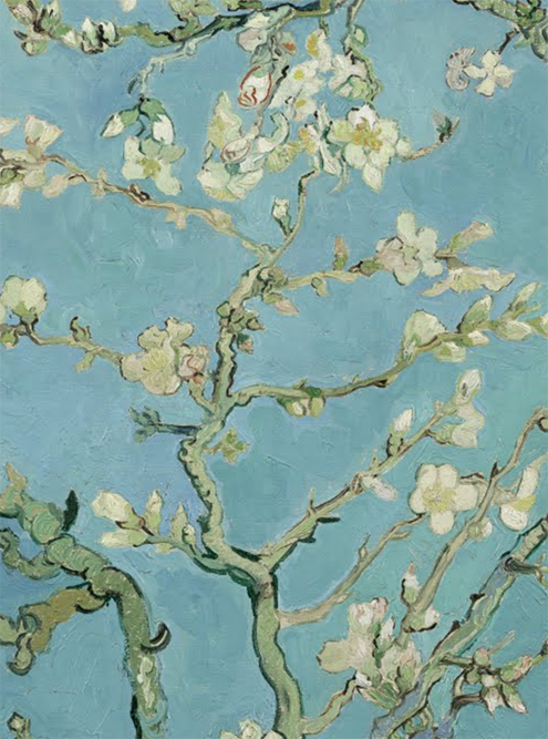 Ван Гог написал «Цветущий миндаль» маслом. Мазки крупные, но кое-где виден и холст. Источник: artsandculture.google.com