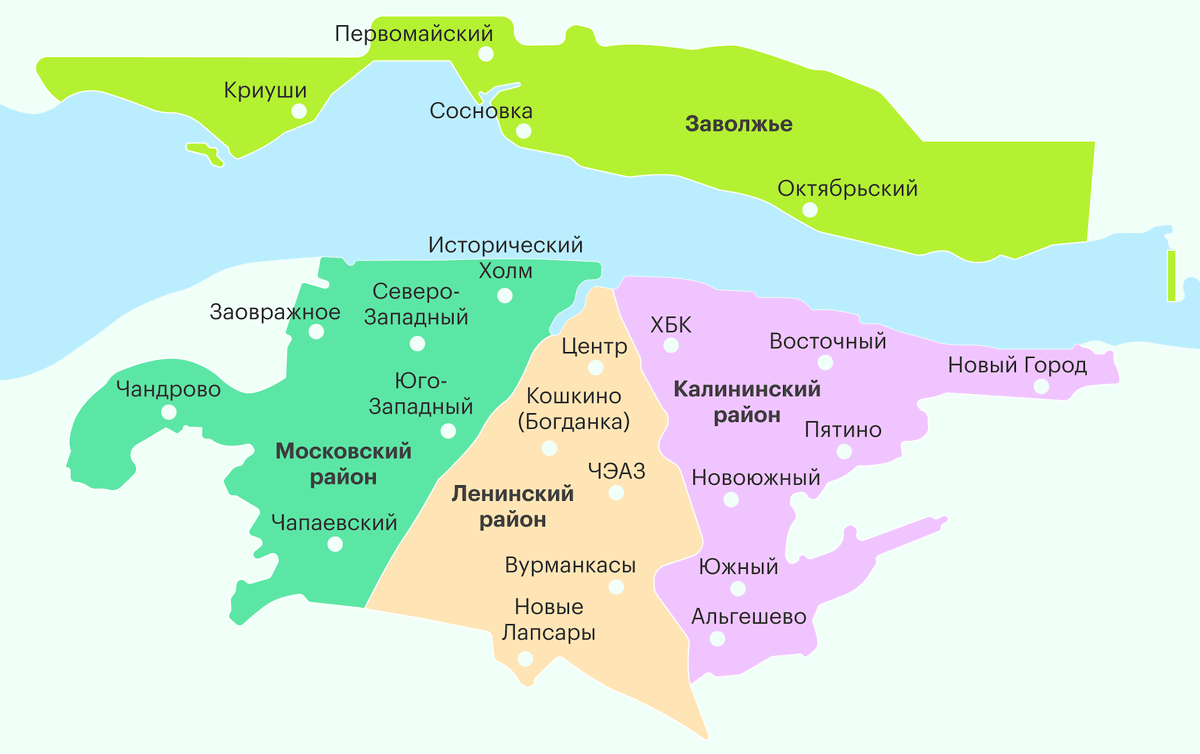 Карта чебоксары по районам