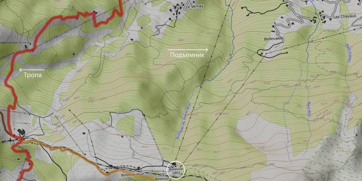 Способы добраться к маршруту из Les Houches на подъемнике или пешком