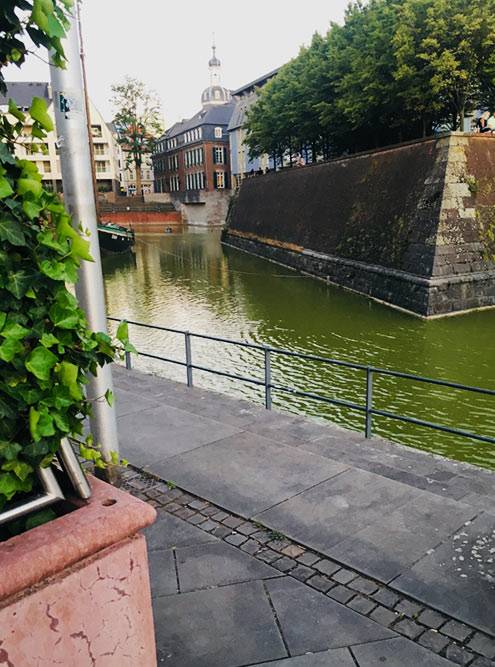 Вода в Рейне красивого зеленого цвета