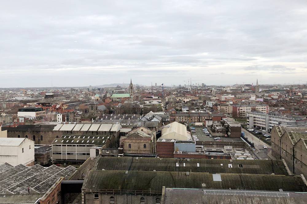 С высоты центр Дублина смотрится довольно мрачно