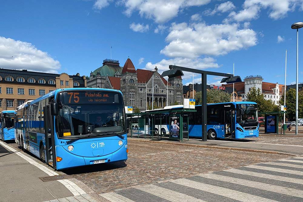 Городские автобусы в&nbsp;Хельсинки работают на биотопливе.