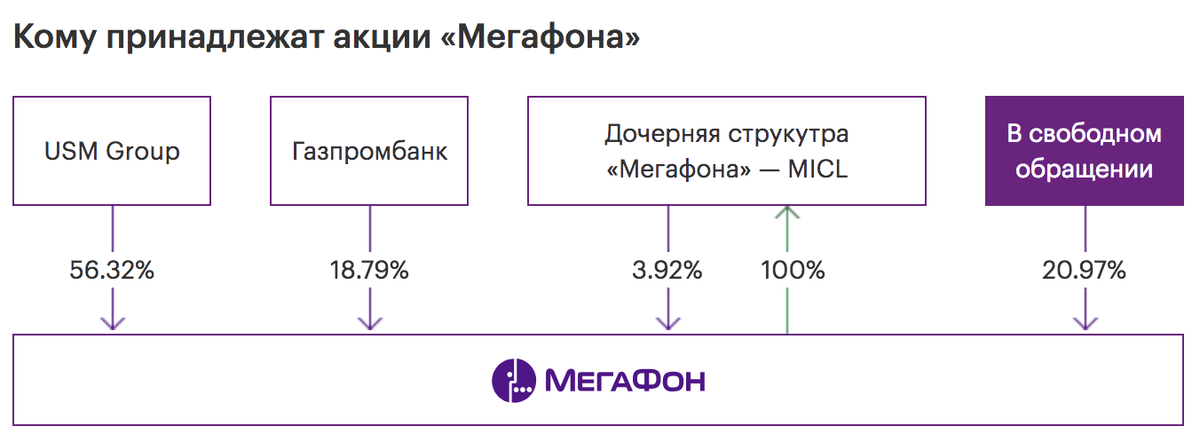 «Мегафон» будет выкупать только акции, находящиеся в свободном обращении. График — официальный сайт «Мегафона»