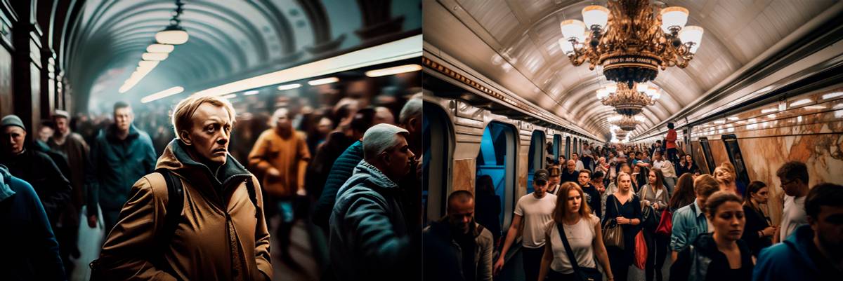Фото из оживленного московского метро