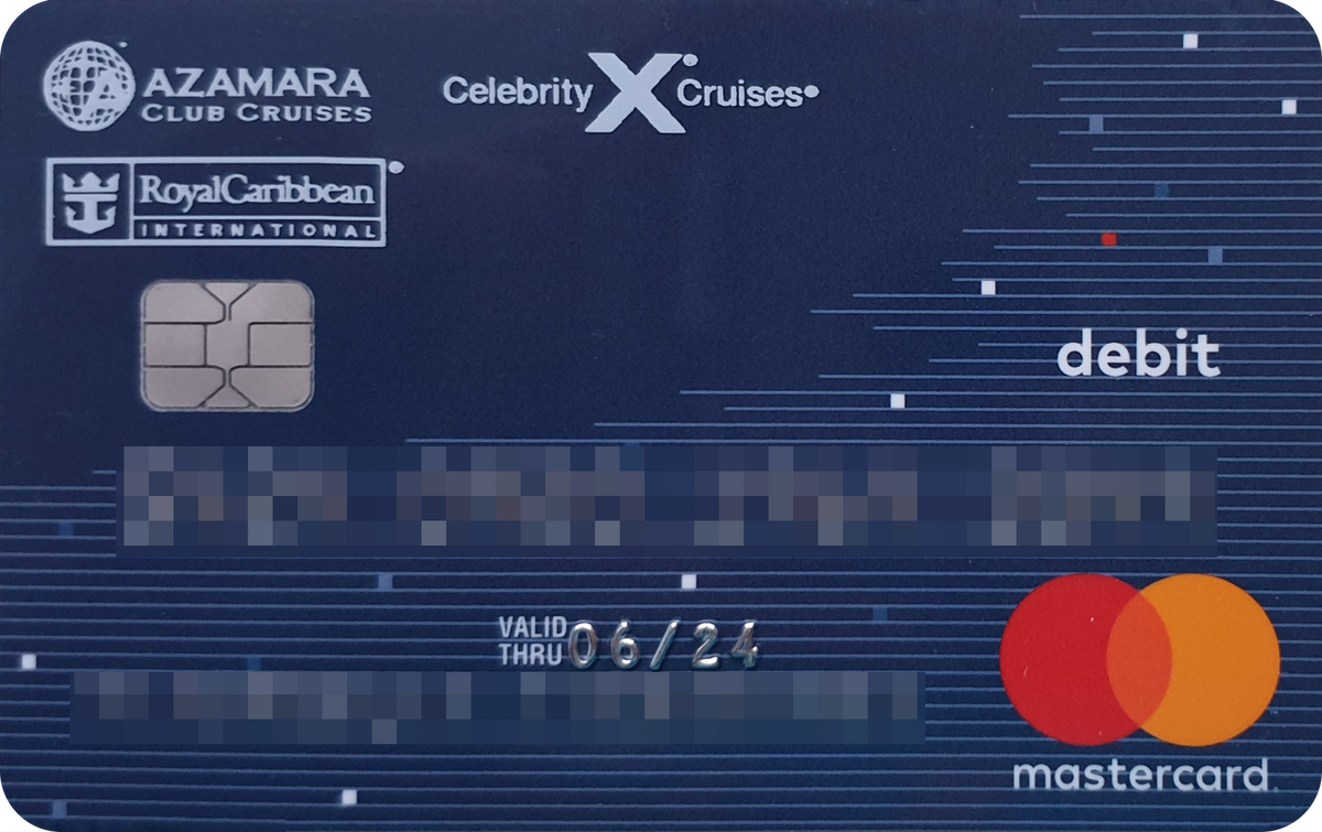 Зарплатная карта, которую выдает круизная компания Celebrity Cruises. Наличность можно снимать на корабле в банкомате без&nbsp;процентов, но я не хотела везти с собой крупную сумму, которую к тому&nbsp;же пришлось&nbsp;бы декларировать в аэропорту. А на личные траты мне хватало чаевых