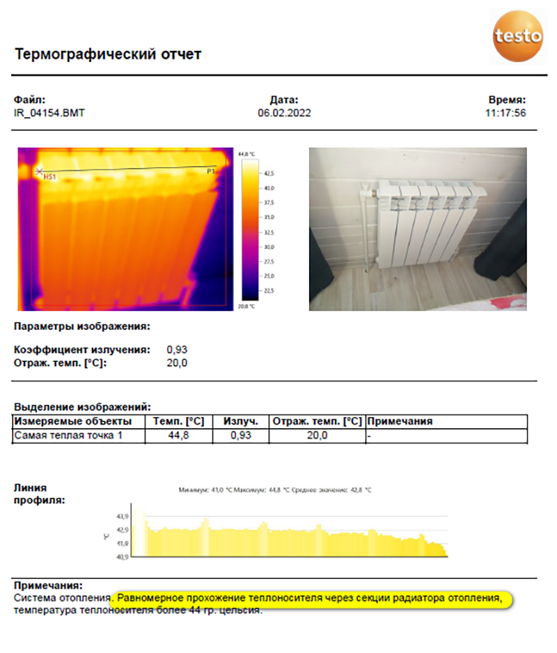 Зимой 2022&nbsp;года я&nbsp;заказал обследование дома тепловизором и&nbsp;убедился, что моя схема подключения работает отлично: прибор показал, что все секции радиаторов прогреваются одинаково
