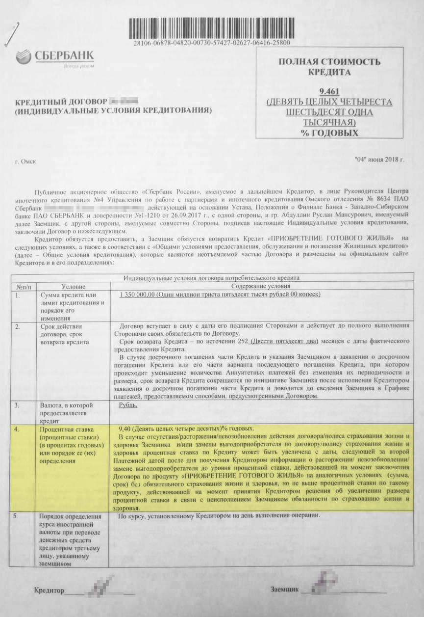 Договор страхования по кредиту образец