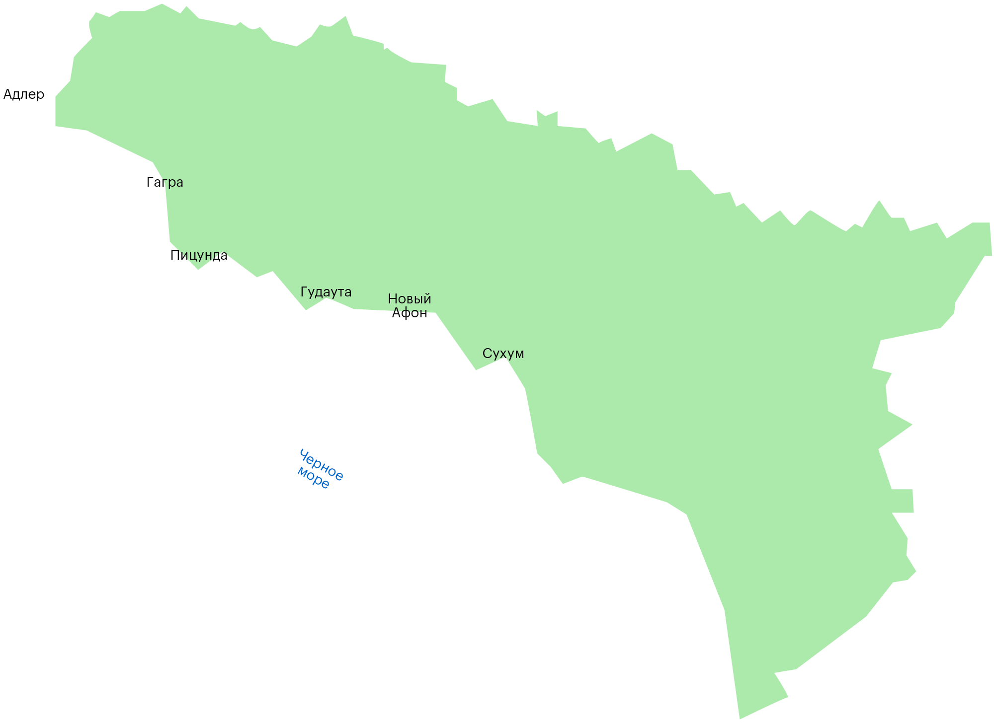 Карта пляжей абхазии