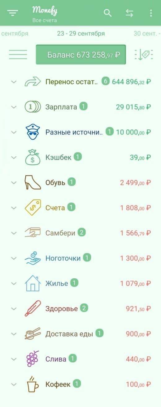 Наш бюджет в Monefy