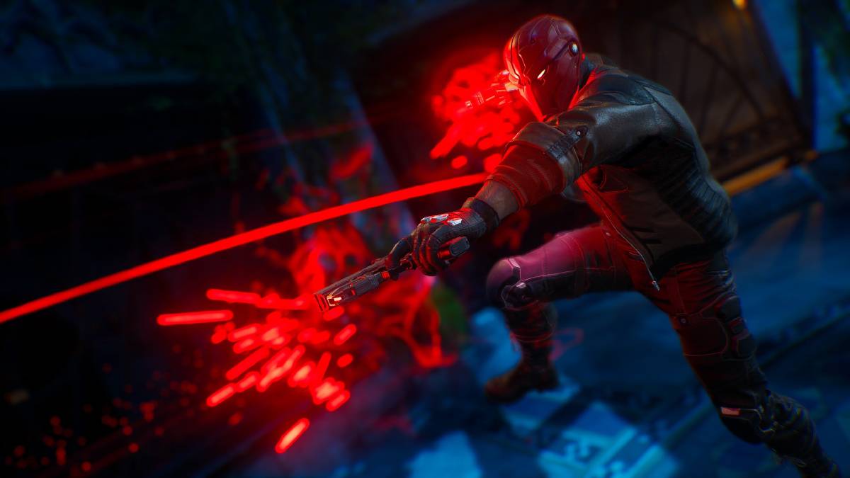 Красный Колпак даже в ближнем бою использует пистолеты — просто бьет ими врагов по лицу. Источник: Warner Bros. Games Montreal