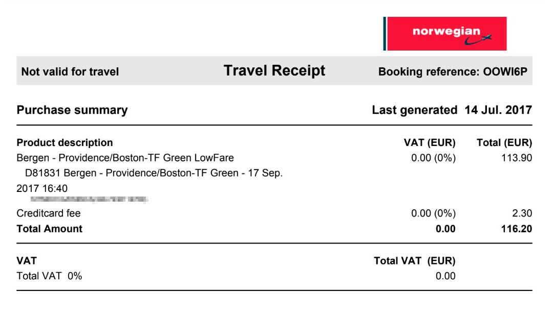 Билет через Атлантический океан за 116 €, который я покупала за 2 месяца до вылета